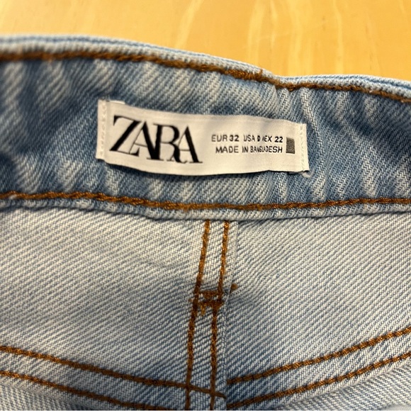 ZARA High Rise Light Wash Festival Y2K Boho Shorts - Picture 5 of 7